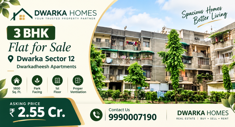 3 BHK for sale in Dwarkadheesh Apartment Dwarka
